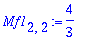 Mf1[2,2] := 4/3