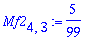 Mf2[4,3] := 5/99