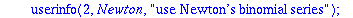 Newton := proc () local d, one, p4, osq3, sq3, ti1, ti2, ti3, c, i, ct, pi; description 